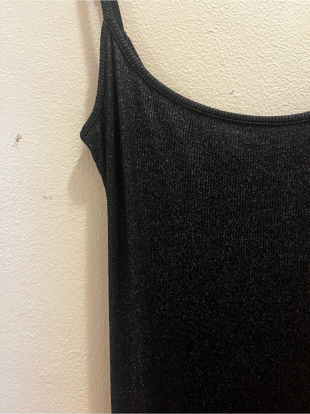 Skims Black Shimmer Spaghetti Strap Dress